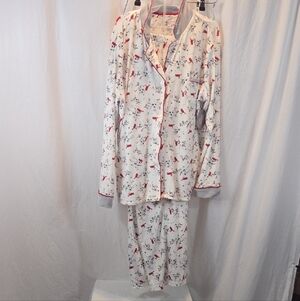 Secret Treasures White and Red Pajama Set